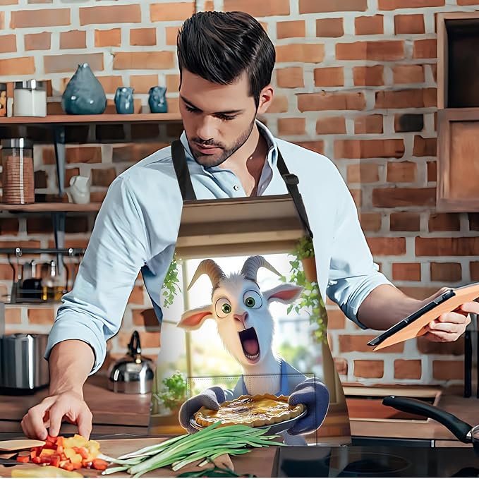 Funny Cat Apron with 2 Pockets Waterproof for Men Women Kitchen Garden Decor - Image 7