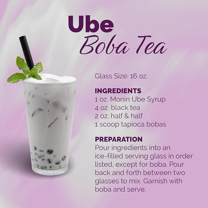 Monin - Ube Blend Syrup, Savory & Sweet, Blended With Notes of Fig, Cinnamon & Vanilla, Great for Lemonades, Boba Tea, & Coffee, Dairy-Free, No Artificial Sweeteners, Gluten-Free (Plastic, 1 Liter) - Image 5