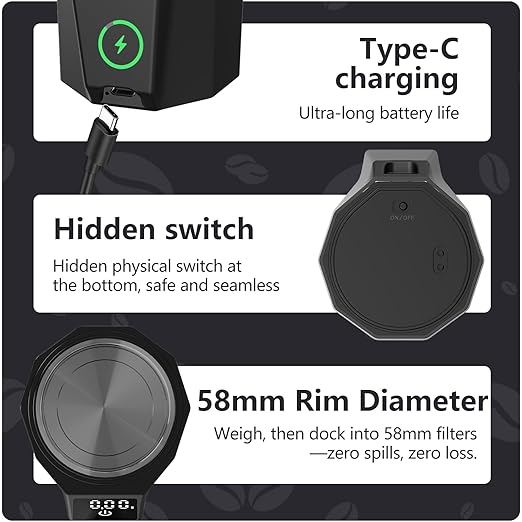 WeightBrew Digital Dosing Cup with LED Display, 0.05g High Precision Coffee Scale, Espresso Scale, Dosing & Brewing Coffee Accessories, Perfectly Measures Coffee Grounds - 1.1 lbs/500 g