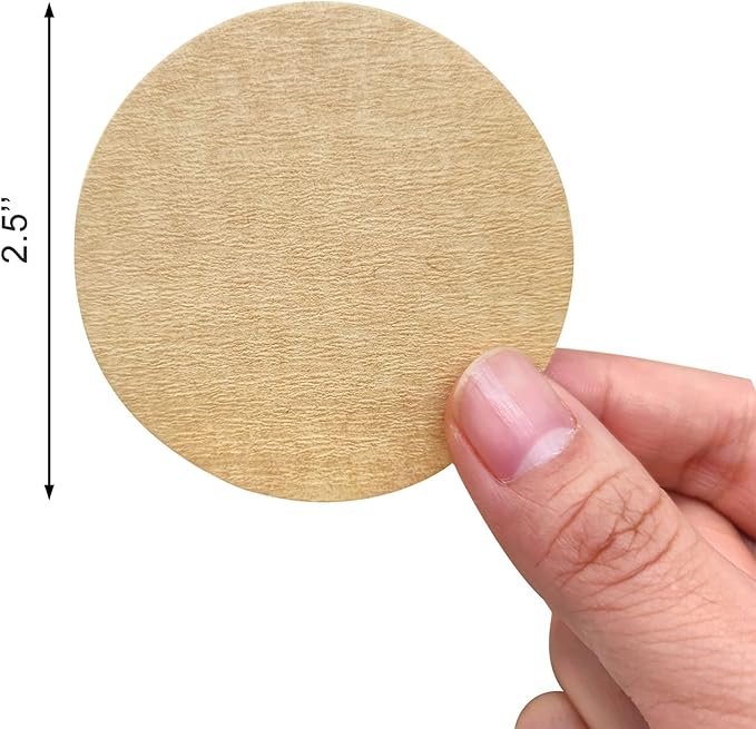 BlingKingdom 300pcs 2.5" Unbleached Replacement Natural Paper Filters Round Coffee Filter Paper Compatible with Aerobie Aeropress Coffee and Espresso Makers Moka Pot Ice Drip Pot (Brown)