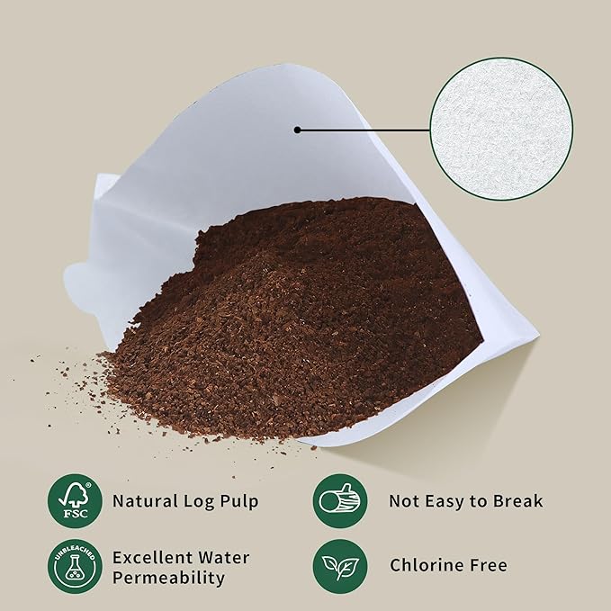 Disposable Coffee Paper Filters, 100 Pcs #4 Cone Replacement Filter for Ninja Coffee Maker, white