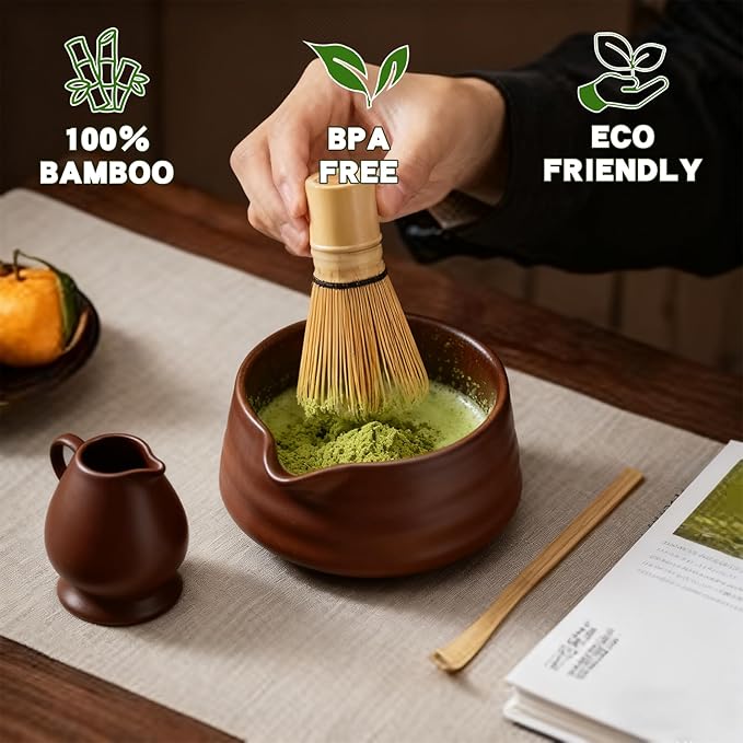 Clay&Fire Matcha Whisk, Handcrafted Bamboo Whisk for Matcha Powder, Traditional Japanese Chasen for Matcha Stirrer, 100% Natural Matcha Wisk