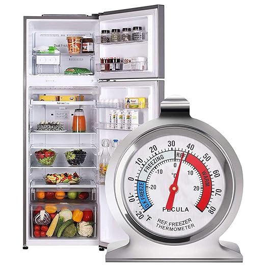 4PACK Refrigerator Thermometer -30-30 deg C/-20-80 deg F, Classic Fridge Thermometer Large Dial with Red Indicator Thermometer for Freezer Refrigerator Cooler