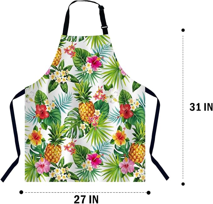 Pineapples and Leaf Chefs Apron, Cooking and Baking Apron for Men and Women, Kitchen Apron, Butchers Apron, BBQ & Catering Bibs - Image 2