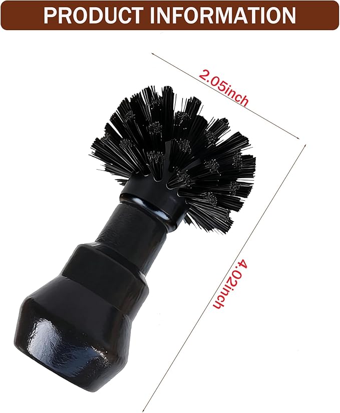 Portafilter Cleaning Brush, Professional Barista Espresso Coffee Cleaning Brush Tool with Wooden Black Handle for Breville Espresso Machine Portafilter Basket (54MM)