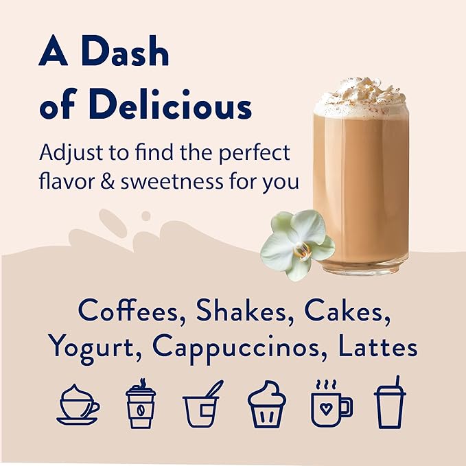 Jordan's Skinny Mixes Sugar Free Coffee Syrup, French Vanilla Coffee Flavoring Syrup, Naturally Sweetened Zero Calorie Drink Mix, Lattes, Baking or Protein Shake, Dairy & Gluten Free, 12.7 Fl Oz