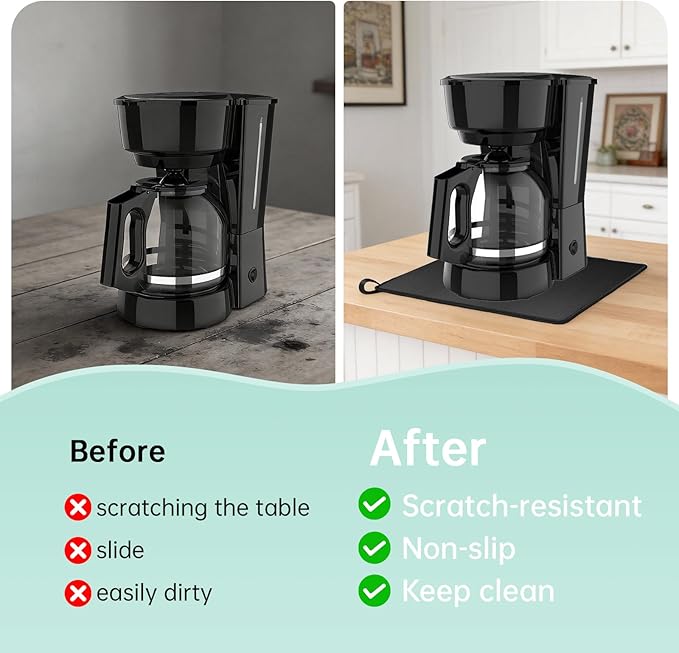 Sliding Pad for BLACK+DECKER 12-Cup Coffee Maker (CM0915BKD)(18.1"×15")- Smooth Glide with Anti-Slip Base - Perfect Accessories Fit for Black and Decker Coffee Maker