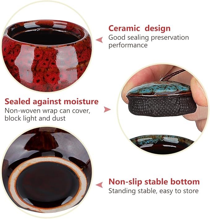 5Pcs Mini Tea Storage Containers Vintage Chinese Style Tea Leaves Sealing Can Portable Ceramic Tea for Coffee Candy Chocolate Sugar Spices (random color)