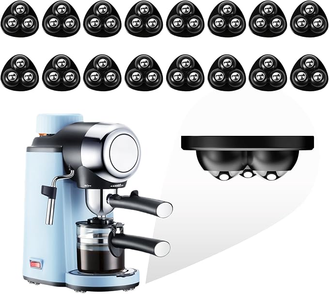 Appliance Casters - Furniture Sliders & Appliance Rollers for Kitchen, Coffee Machine, Blender, Oven Countertop Sliding (Black, 16pcs) by Tasttin