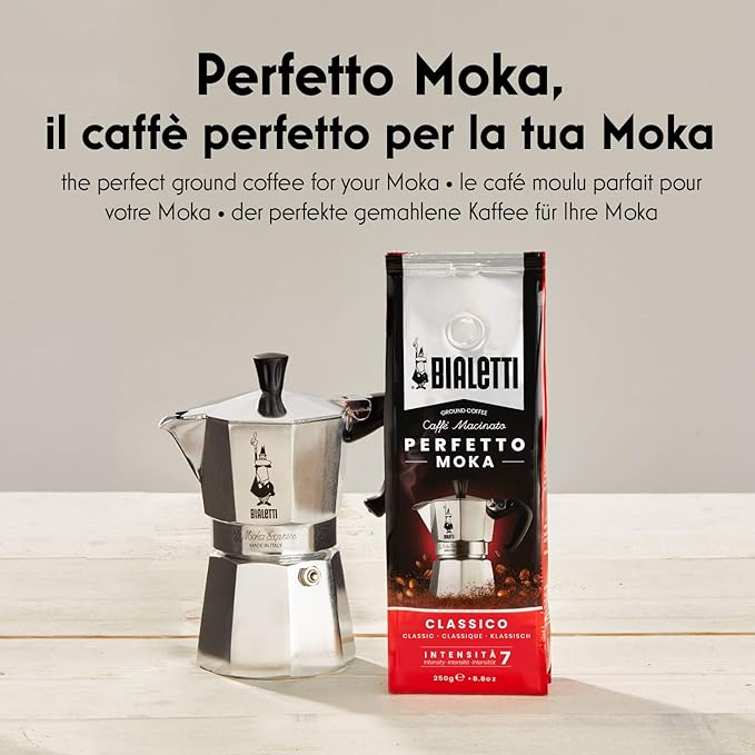 Bialetti - Perfetto Moka Vaniglia: Medium Roasting Ground Coffee, Vanilla Aroma, 8.8 Oz - 250g, Bag with Flavour-Saving Valve