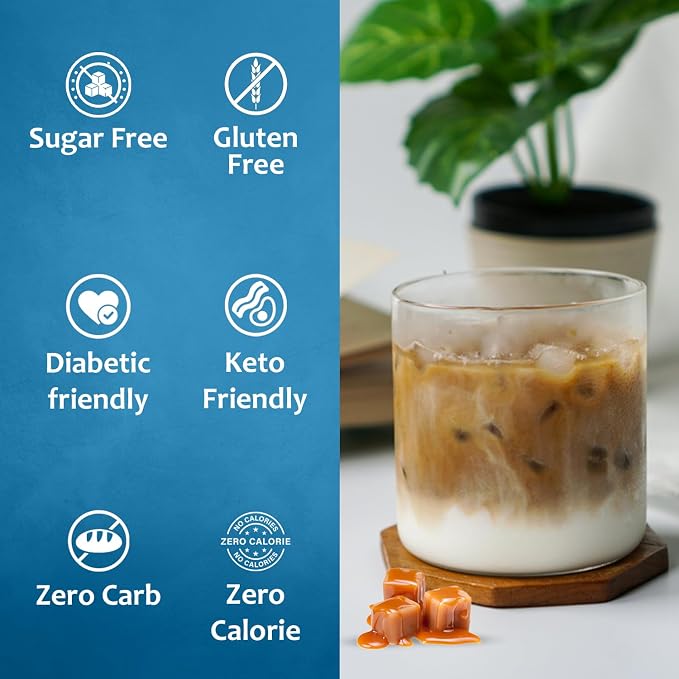Syruvia Sugar Free Coffee Syrup, Caramel Flavored Syrup for Drinks, Lattes, and Desserts – 25.4 fl oz, With Pump - Image 4