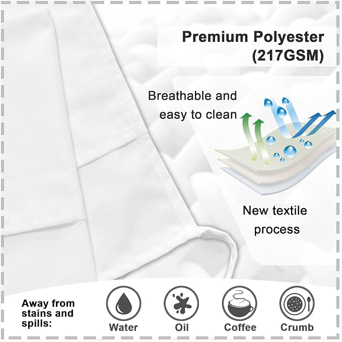 PLOYMONO 12P White Server Apron with 3 Pockets, Short Waist Waitress Apron | Polyester Short Waiter Apron with 3 Deep Pockets, Great for Restaurant Servers, Bartenders, Hosts, Baristas - Image 3