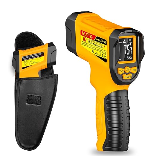 Infrared Thermometer Gun, -58℉ to 1472℉, High Precision, Non-Contact Laser Temperature Sensor with Backlit LCD, for Cooking, BBQ, Automotive, Industrial Use