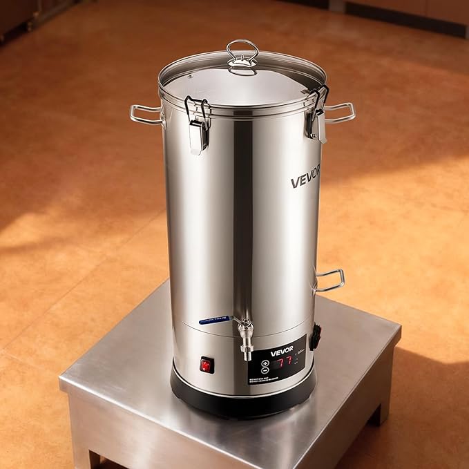 VEVOR Beer Brewing Equipment, 8 Gal/30L 304 Stainless Steel Home Beer Brewer,1500W All-in-One Home Brewing Kit with Tall strainer, Integrated Inner Barrel & Reinforced Handle