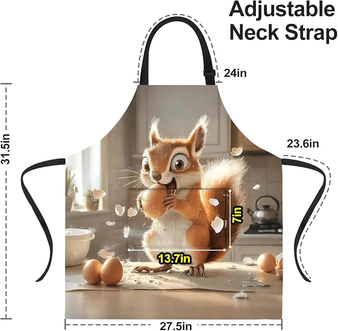 Funny Cat Apron with 2 Pockets Waterproof for Men Women Kitchen Garden Decor - Image 2