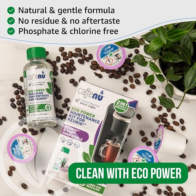 Keurig Compatible Descaling Solution and Keurig Cleaner Pods. Removes Limescale & Cleans Pod Area. Better Tasting & Hotter Coffee. 4 Uses of Descaler & Cleaner. - Image 4