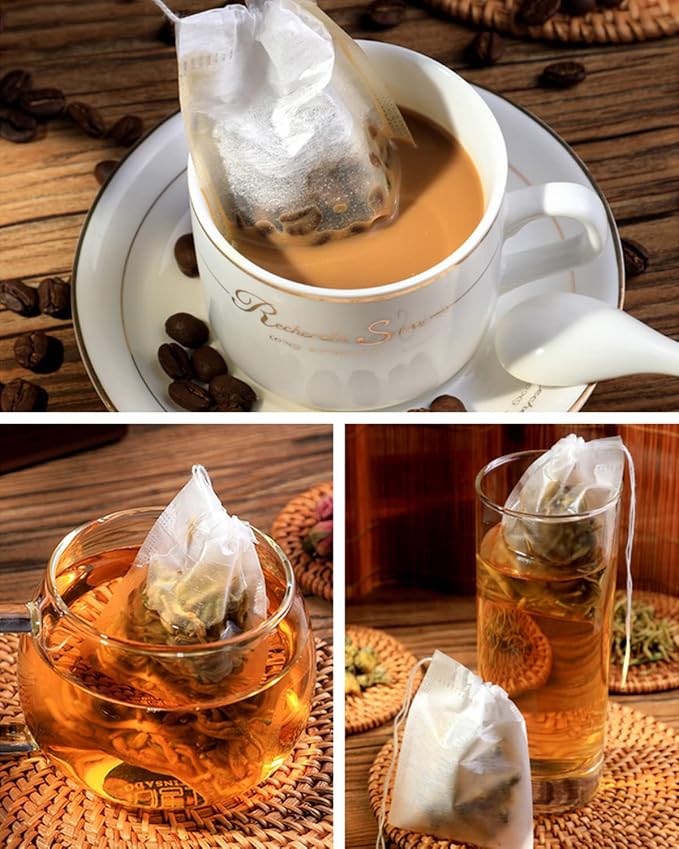 400pcs Disposable Tea Bags for Loose Leaf Tea With Free Tea Spoon - Filter Bags for Coffee, Spice, Herbs (QS218)