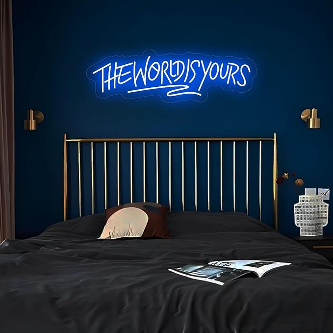 The World is Yours Neon Sign Dimmable World Yours LED Sign for Wall Decor USB Powered Neon Light for Man Cave Home Bar Bistro Club Cafe Wedding Game Room Birthday Gift Graduation Party - Image 7