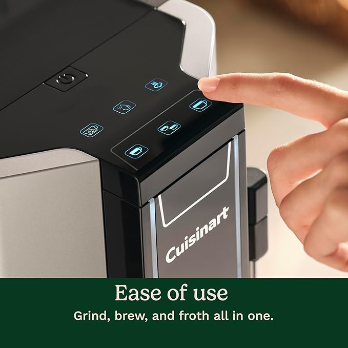 Cuisinart Espresso Bar Fully Automatic Espresso Machine, Makes Hot or Cold Cafe-Quality Cappuccino, Lattes, Americanos and Cold Extracted Espresso, Steam/Frothing Wand for Milk-Based Drinks, EM-550