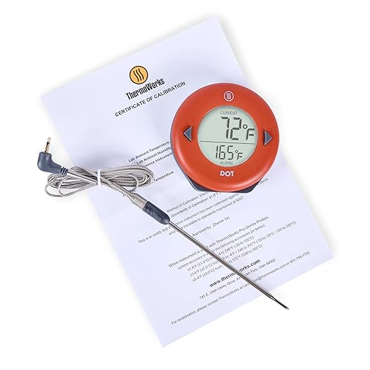 ThermoWorks DOT — Chefs’ Favorite Simple Alarm Thermometer - Cayenne Pepper Red