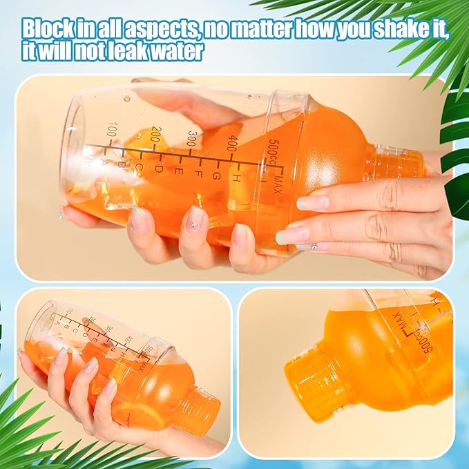 Lallisa 12 Pcs Plastic Cocktail Shaker Drink Mixer with Scales and Strainer Top Clear Shaker Cup with Measurement Plastic Mixing Tool for Tea Coffee Bubble Tea Milk(550 Cc/ 19 oz)