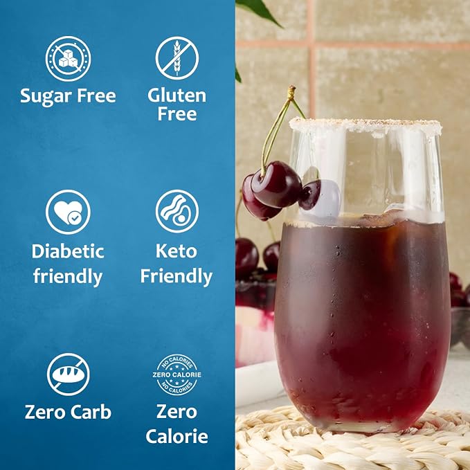 Syruvia Sugar-Free Cherry Syrup, Flavored Syrup for Drinks, Cocktails, Lemonades, Iced Teas, and Desserts – 25.4 fl oz, With Pump - Image 4