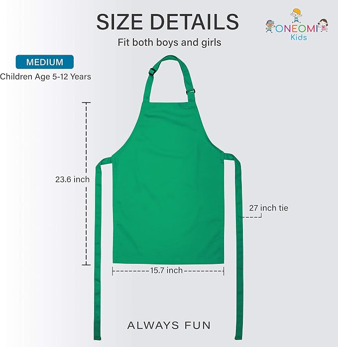 Kids Apron, Medium, 100% Cotton With An Adjustable Strap to fit All Ages - Image 2