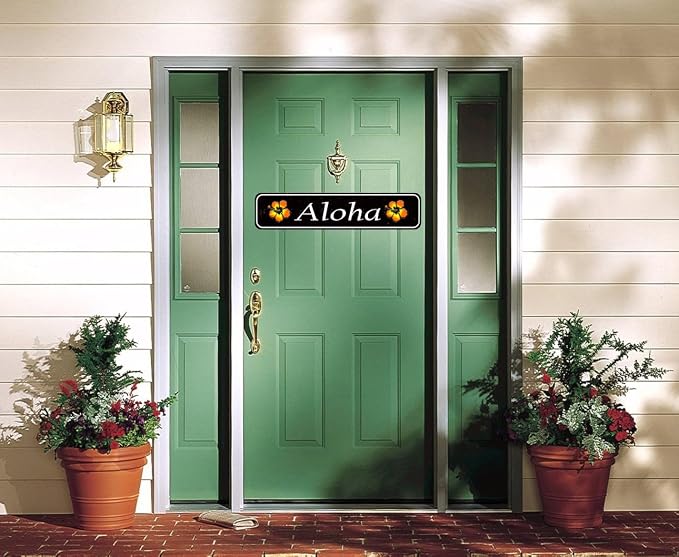 Aloha Floral Sign - Tropical Beach House Decor - Vintage Style Metal Wall Art for Tiki Bar, Patio, or Home, 16x4 Inch Hawaiian Sign - Image 6