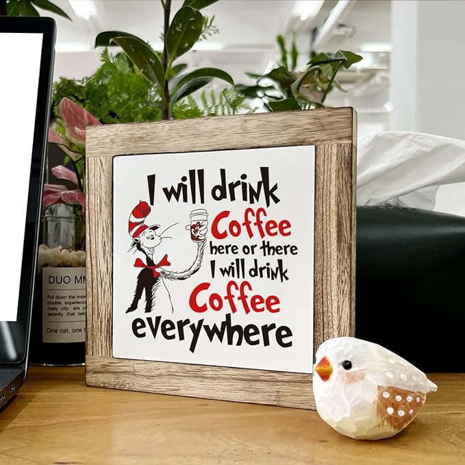 Funny Kitchen Quotes - I Will Drink Coffee Here or There, Wooden Box Signs for Home Decor - Image 6
