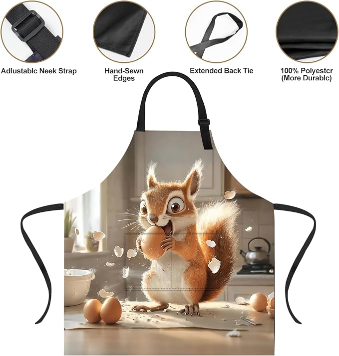 Funny Cat Apron with 2 Pockets Waterproof for Men Women Kitchen Garden Decor - Image 3