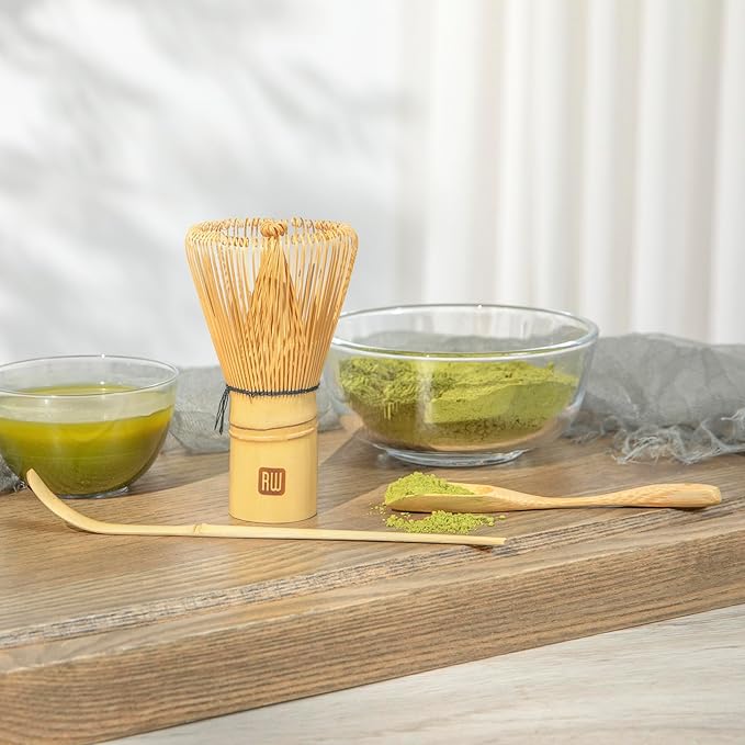 Restaurantware-Dojo Matcha Tea Whisk Set, 3-Piece Traditional Matcha Brush Set - Includes Whisk (Chasen), Scoop (Chashaku), And Spoon, Durable, Bamboo Matcha Making Set, Heat-Resistant, Sustainable