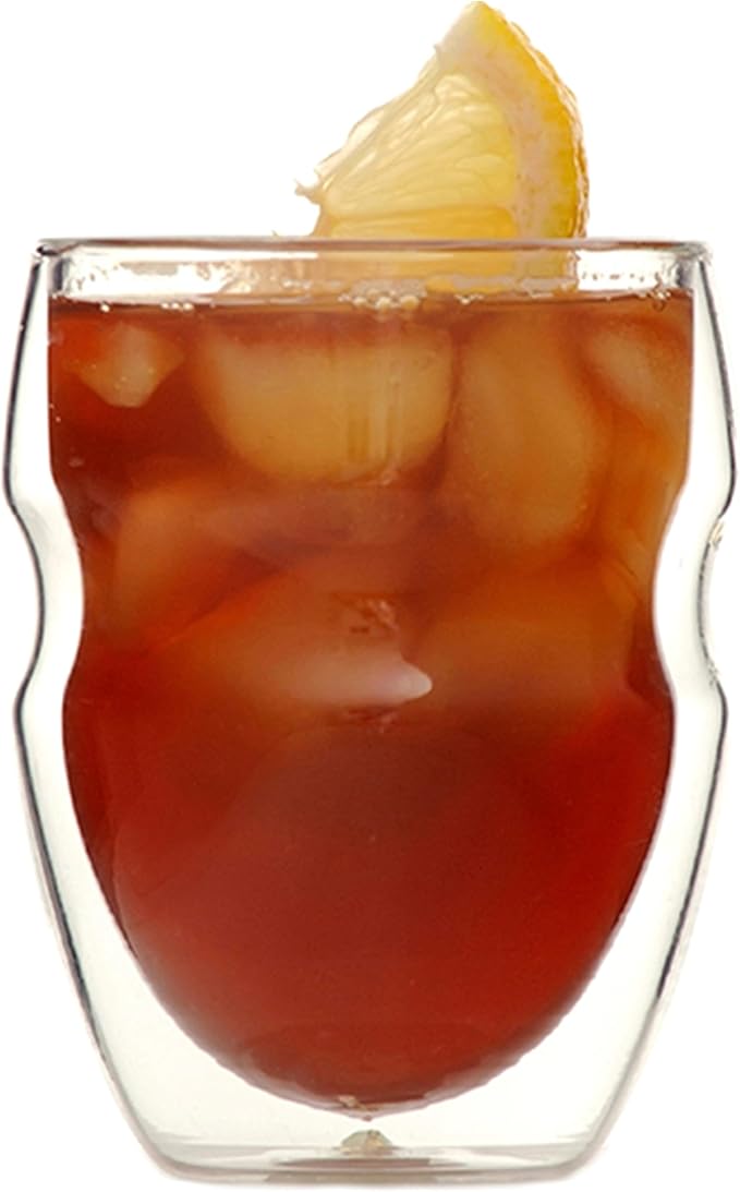 Ozeri Serafino Double Wall Insulated Beverage and Coffee Glasses, 8-Ounce, Set of 4