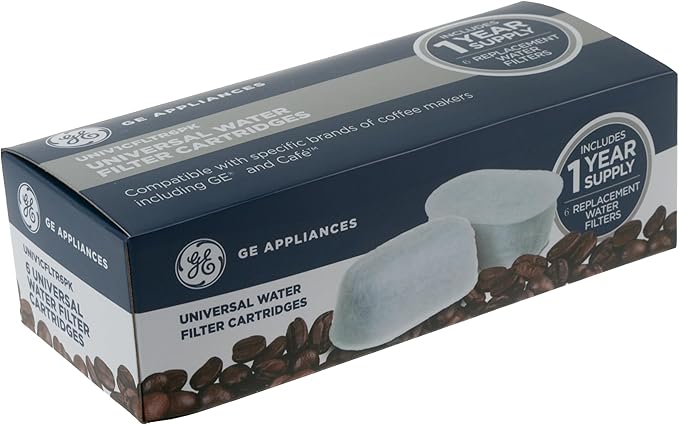 GE Appliances Replacement Carbon Coffee Filter Cartridges, 6-Pack, UNIV1CFLTR6PK, Genuine OEM Accessory for GE Appliances Coffee Makers