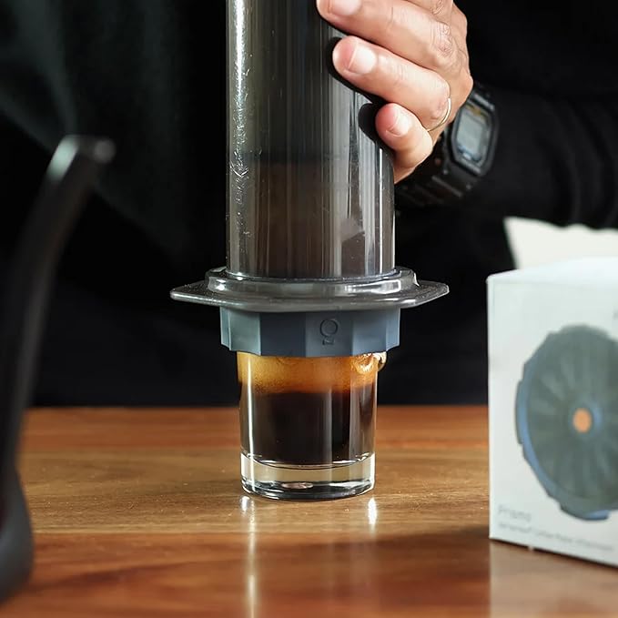 Fellow Prismo Attachment for AeroPress Coffee Maker - Enhance Your Manual Coffee Maker to Brew Espresso-Style and No-Drip Immersion Coffees, Reusable Metal Filter