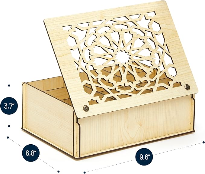 RoyalHouse Premium Wood (Hard MDF) Tea Storage Box Organizer (White), Eco-Friendly Multi-Functional Decorative Box, 9 Compartments For Assorted Variety Of Tea Bags and Small Items