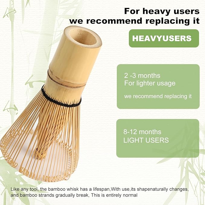Matcha Whisk Set, 4pcs Bamboo Matcha Whisk, Wooden Scoop, Matcha Spoon, Ceramic Whisk Holder