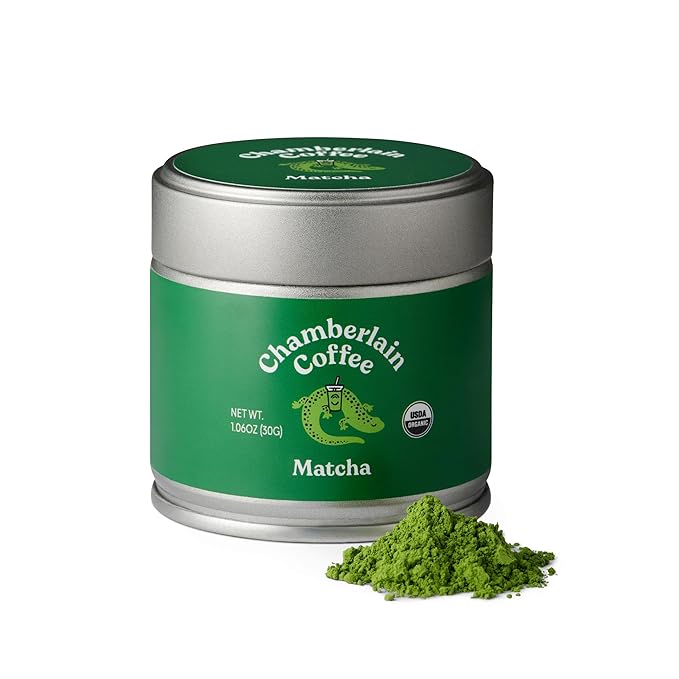 Chamberlain Coffee Ceremonial Matcha Green Tea Powder - First Harvest - Japanese Green Tea + Original Grade Matcha - Hot or Iced - Organic, Vegan & Gluten-Free Matcha Powder - (30g / 1.06 oz)