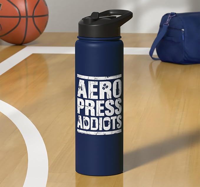 Bold AeroPress Coffee Addict Shirts AeroPress Addicts Stainless Steel Insulated Water Bottle