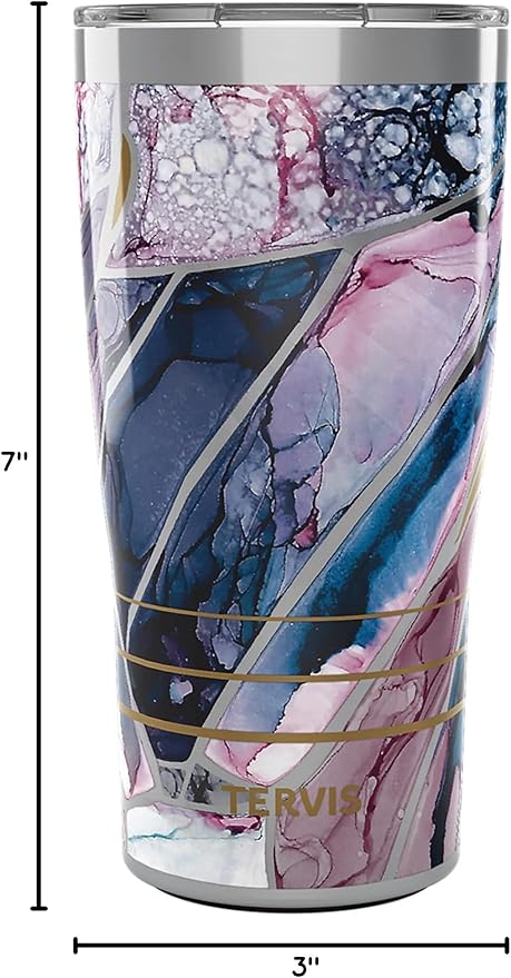 Tervis Traveler Inkreel Butterfly Wing Triple Walled Insulated Tumbler Travel Cup Keeps Drinks Cold & Hot, 20oz, Stainless Steel