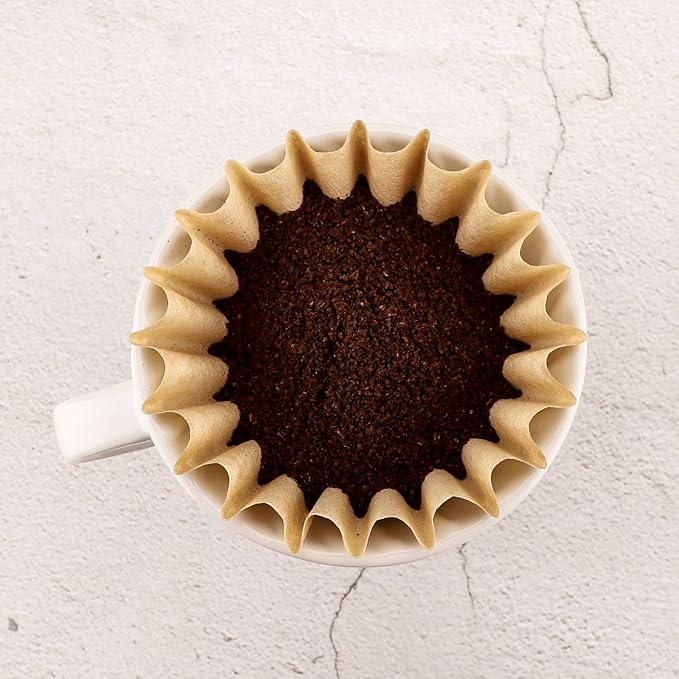 EUSOAR 1-2 Cup Small Size Coffee Filters, Pack of 100 Disposable Natural Brown Unbleached Coffee Filter Paper Basket, for Home Commercial Dripper, Compatible for Pour Over and Drip Coffee Makers