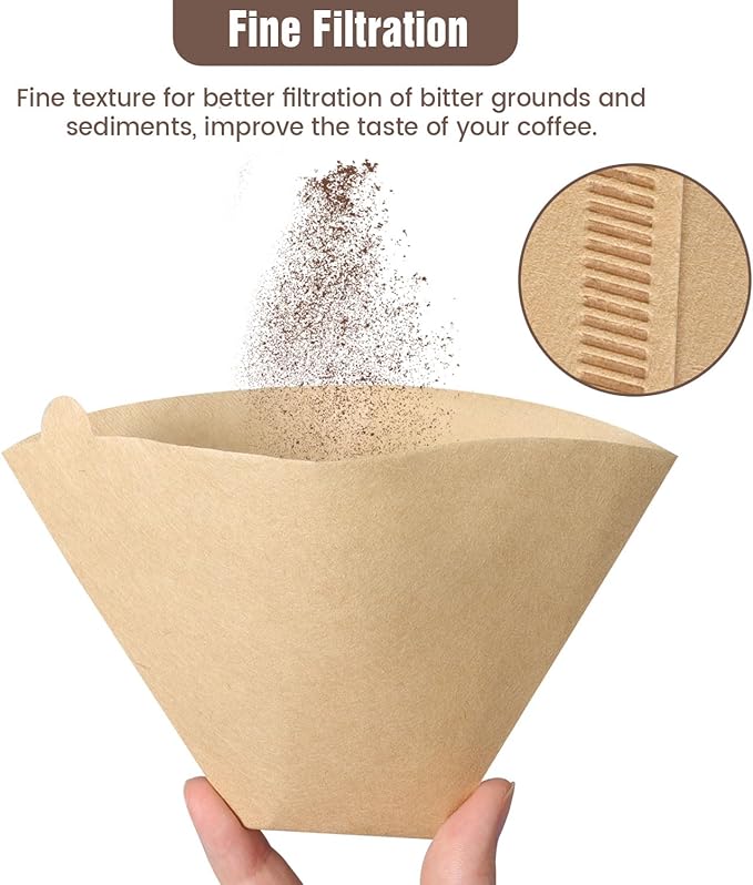 600Pcs Cone Coffee Filters #4, Clinuse Unbleached Size 04 Coffee Filters 8-12 Cup, Disposable Natural Paper Filters, No.4 Cone Filters Compatible with Ninja, Cuisinart, Pour Over and Drip Coffee Maker