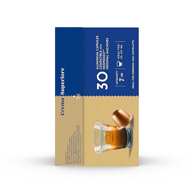 Caffè Borbone Crema Superiore Aluminum Capsules Compatible with Nespresso Original Machines, Medium Roast, 30 Count
