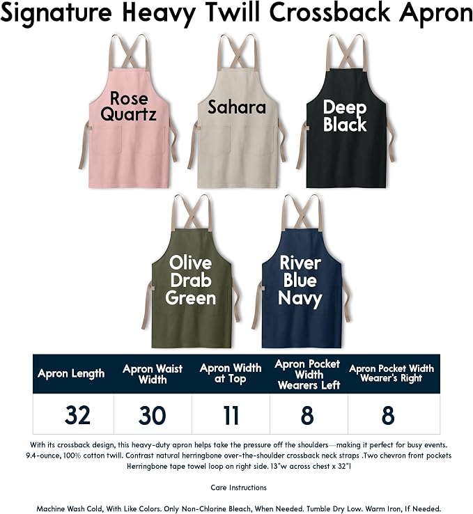 TEEAMORE Custom Apron with Pockets for Women Men Add Your Text Logo Chef Kitchen Cotton Adjustable Crossback Straps - Image 6