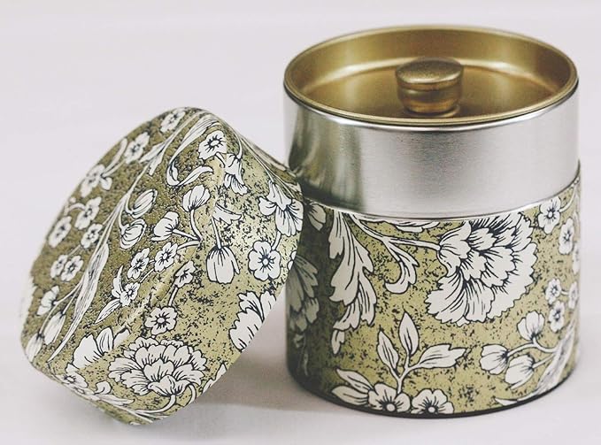 Tea Tin Canister: Florence Collection Wide 3.5oz (100g) TSC-029, Japan