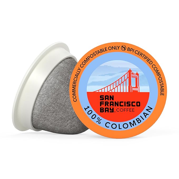 San Francisco Bay Compostable Coffee Pods - 100% Colombian (80 Ct) K Cup Compatible including Keurig 2.0, Medium Roast