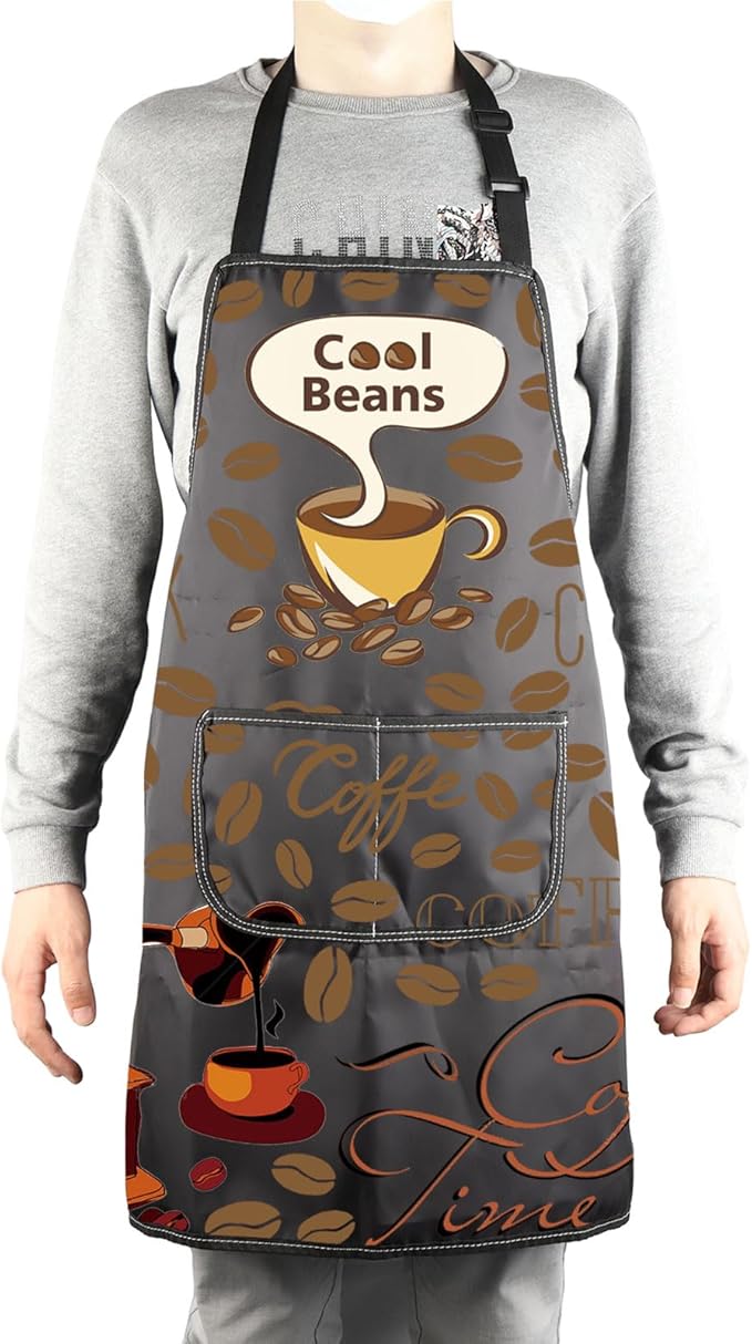 MBMSO Life Begins After Coffee Apron - Barista Gift, Coffee Themed Kitchen Apron