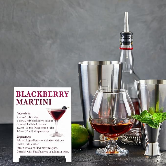 Blackberry Martini Recipe Rustic Bar Decor for Home Cafe Farmhouse Cocktail Sign for Kitchen Bar Cart Accessories Mixology Christmas Gift for Bartender Men Women Couple - 5.59 x 4.33 inch Acrylic Sign - Image 4