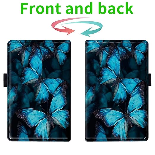Server Books for Waitress, with 7 Large Pockets, Waiter Serving Book, Waitstaff Server Order Pads, Cute PU Leather Server Book with Pen Holder Fit Server Apron, Blue Butterflies - Image 2