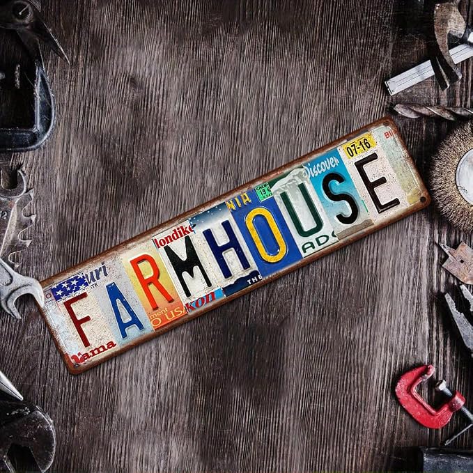 Farmhouse Metal Sign - Vintage Aluminum Tin Wall Decor 16x4 Inch - Rustic Country Home Kitchen Decor - Image 6
