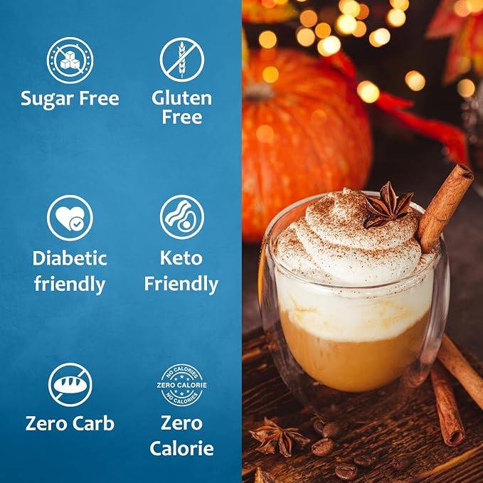 Syruvia Sugar Free Pumpkin Spice Coffee Syrup, Flavored Syrup for Drinks, Lattes, and Desserts – 25.4 fl oz, With Pump - Image 4